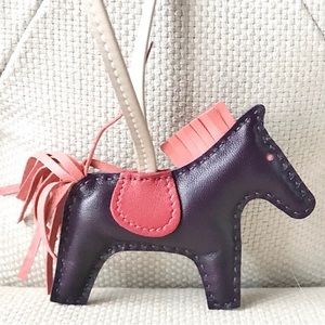 Hermès Milo Raisin Flamingo Rouge Vif Argile
Lambskin Grigri Rodeo Bag Charm Pm